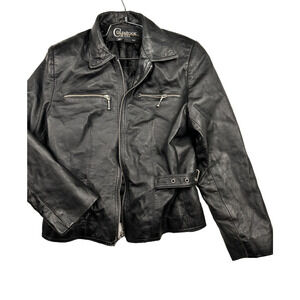 Colebrook & Co Black Leather Jacket Women size‎ S
